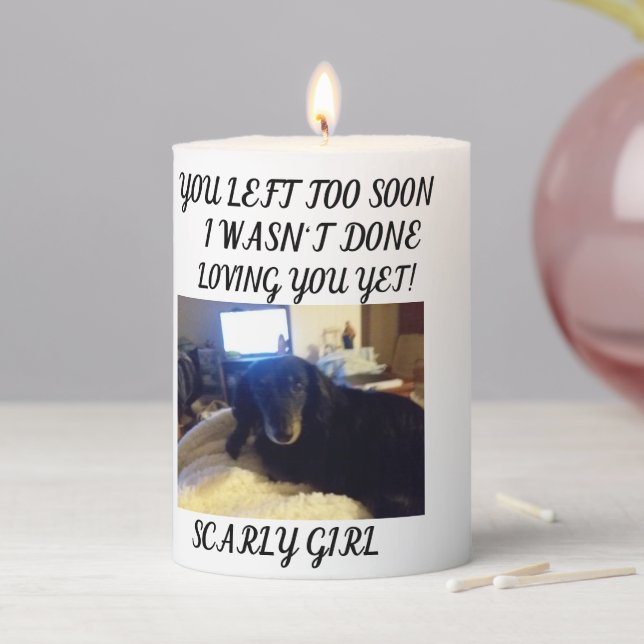 "Forever In Our Hearts Pet Memorial 1 photo Pillar Candle (In Situ)