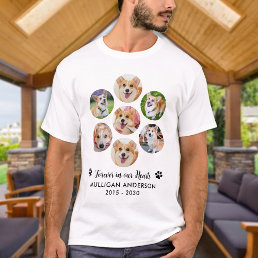 Forever In Our Hearts Pet Memorial 7 Photo Collage T-Shirt