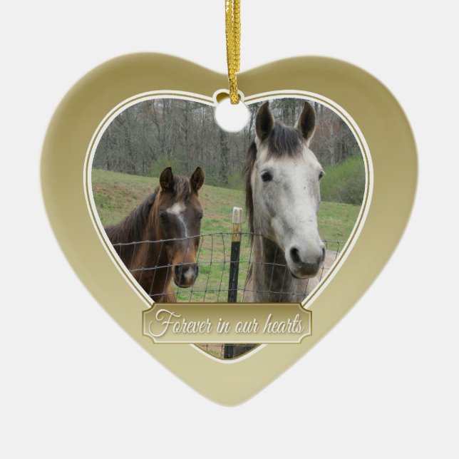 Forever in our Hearts Pet Memorial Ceramic Ornament (Front)