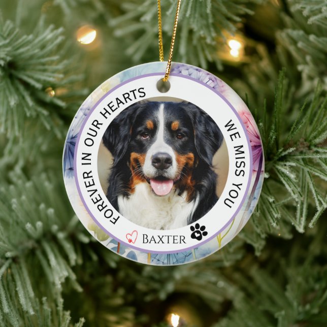 Forever in Our Hearts Pet Memorial  Ceramic Ornament (Tree)