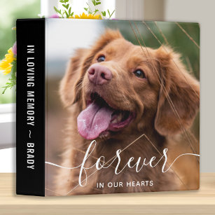 Forever in our Hearts Pet Memorial Dog Photo Album 3 Ring Binder