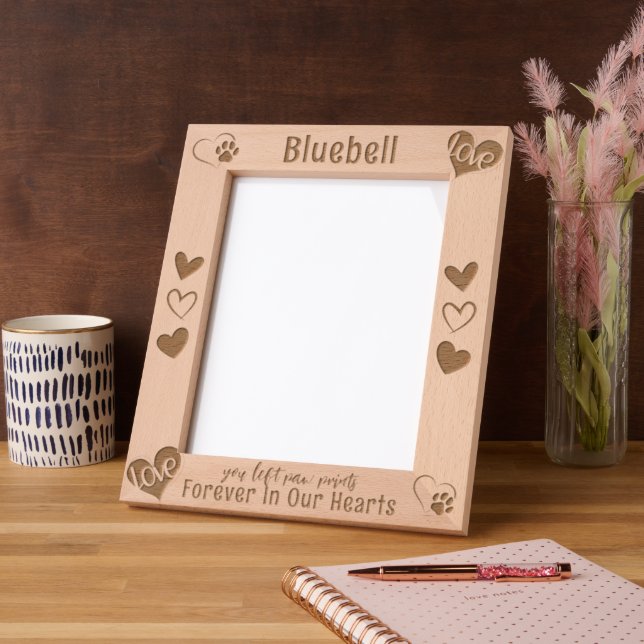 Forever In Our Hearts Pet Memorial Engraved Frames (Left)