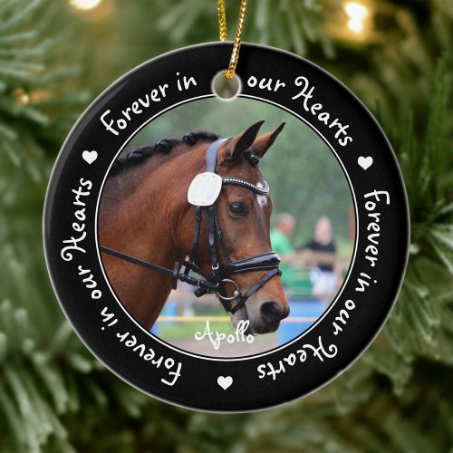 Forever in our Hearts Pet Memorial Horse Ceramic Ornament