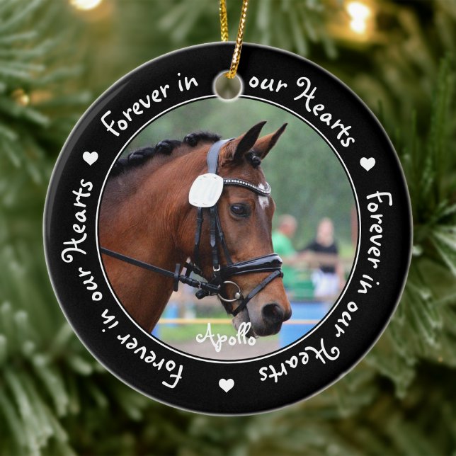 Forever in our Hearts Pet Memorial Horse Ceramic Ornament (Creator Uploaded)