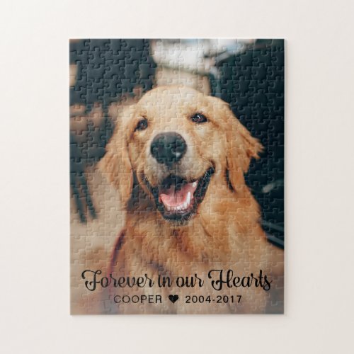 Forever in our Hearts Pet Memorial Keepsake Photo Jigsaw Puzzle
