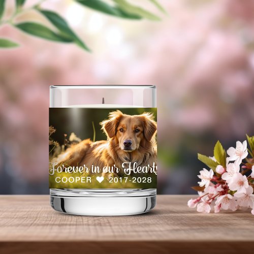 Forever in our Hearts Pet Memorial Keepsake Photo Scented Candle