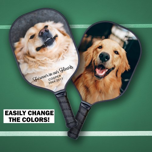 Forever in our Hearts Pet Memorial Keepsake Photos Pickleball Paddle