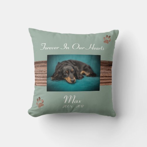Forever in our Hearts Pet Memorial Keepsake Throw Pillow