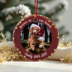 Forever in our Hearts Pet Memorial light wreaths Ceramic Ornament