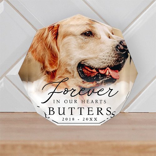 Forever in our Hearts Pet Memorial Modern Photo Block