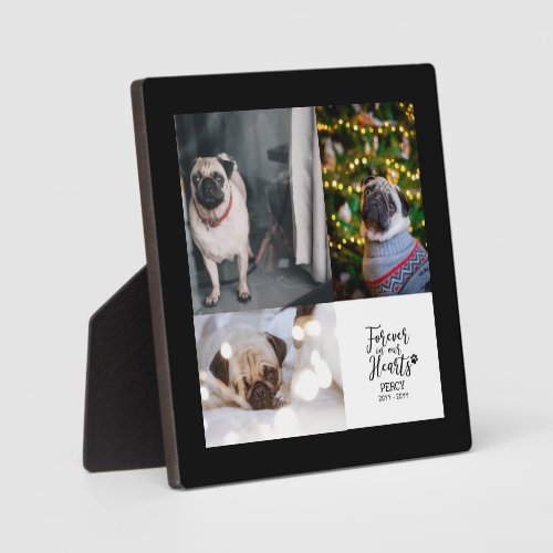 Forever in our Hearts  Pet Memorial Photo Collage Plaque