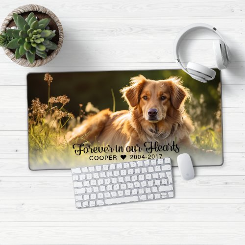 Forever in our Hearts Pet Memorial Photo Desk Mat