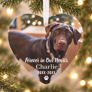 Forever in Our Hearts Pet Memorial Photo Keepsake Ornament