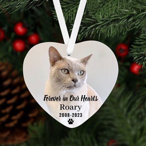 Forever in Our Hearts Pet Memorial Photo Keepsake Ornament