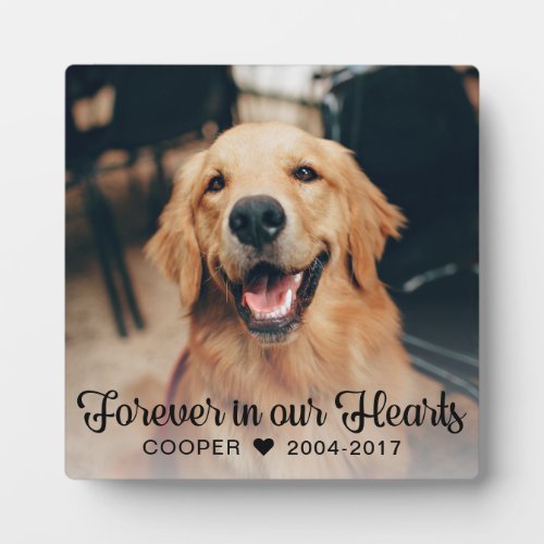 Forever in our Hearts Pet Memorial Photo Plaque