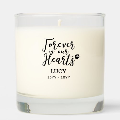 Forever in our Hearts  Pet Memorial Photo Scented Candle