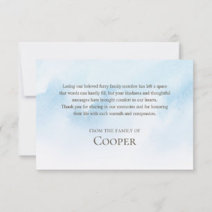 Forever in our hearts Pet memorial photo Thank You Card