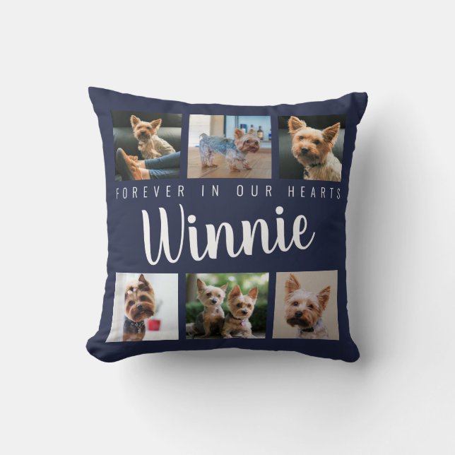 Forever in Our Hearts Pet Photo Keepsake Memory  T Throw Pillow (Front)