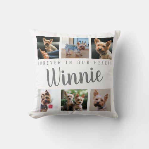 Forever in Our Hearts Pet Photo Keepsake Memory  Throw Pillow