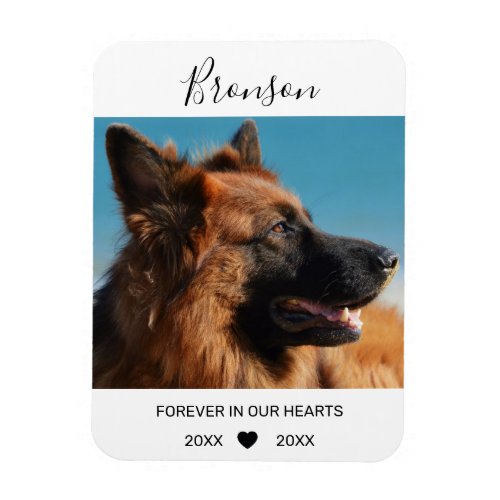 Forever In Our Hearts  Pet Photo Memorial Magnet