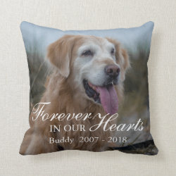 Forever in our Hearts Pet Photo Memorial Throw Pillow