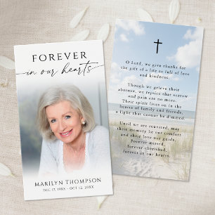 Forever in Our Hearts Photo Beach Prayer Cards