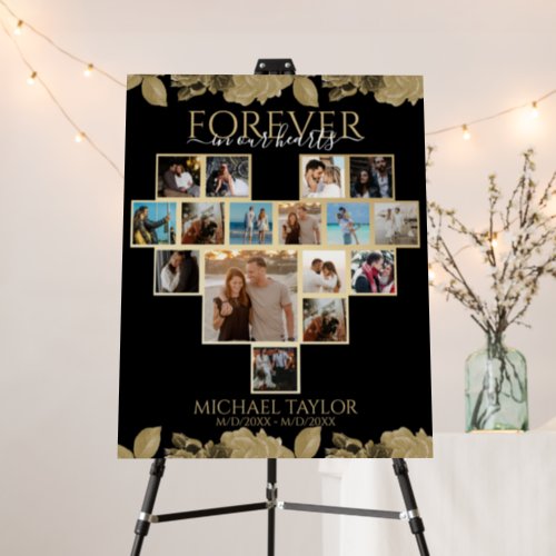 Forever in Our Hearts Photo Collage Funeral Foam Board