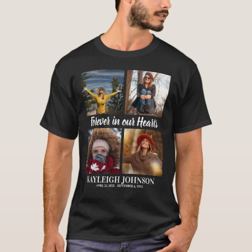 Forever in our Hearts  Photo Collage Memorial T_Shirt