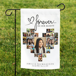 Forever In Our Hearts Photo Collage Remembrance Garden Flag