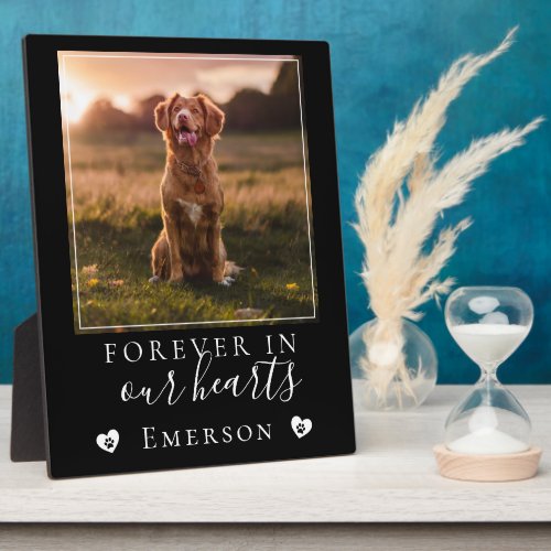 Forever in Our Hearts Photo Dog Memorial 8x10 Plaque