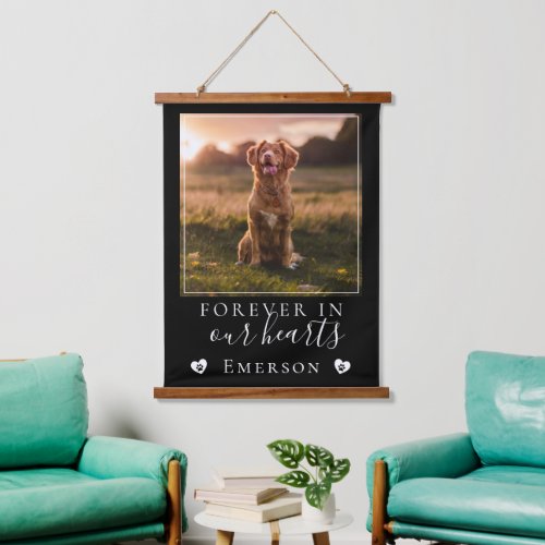 Forever in Our Hearts Photo Dog Memorial Hanging Tapestry