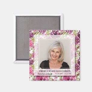 Forever in our Hearts Photo Floral Magnet