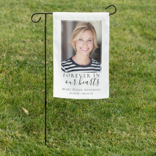 Forever in Our Hearts Photo Funeral  Garden Flag