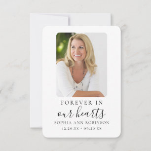 Forever in Our Hearts Photo Funeral Memorial Card