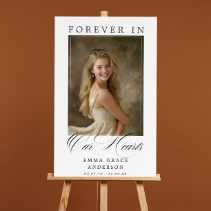 Forever In our Hearts Photo Funeral Memorial Foam Board