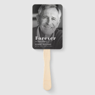 Forever In Our Hearts Photo Funeral Memorial Hand Fan