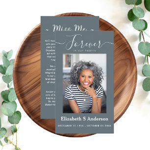 Forever in Our Hearts Photo Funeral Prayer Business Card