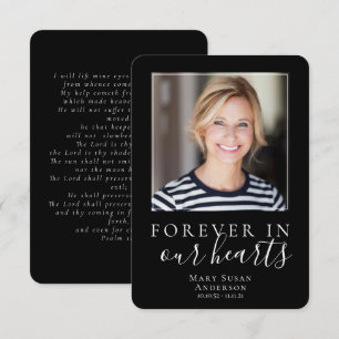 Forever in Our Hearts Photo Funeral Prayer Card
