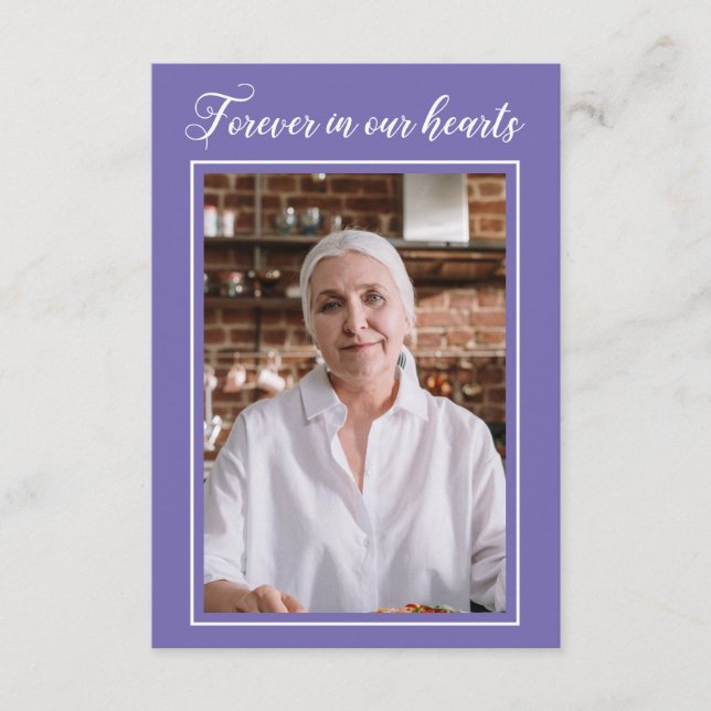 Forever In Our Hearts Photo Funeral Prayer Card (Front)