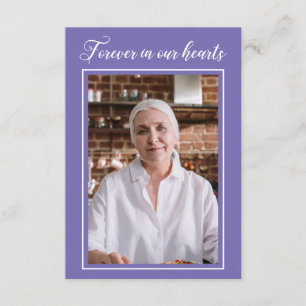 Forever In Our Hearts Photo Funeral Prayer Card