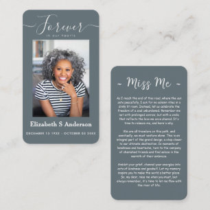 Forever in Our Hearts Photo Funeral Prayer Card