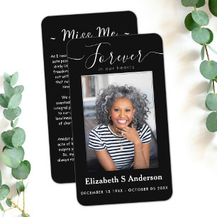 Forever in Our Hearts Photo Funeral Prayer Card