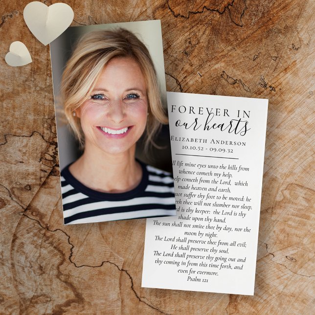 Forever in Our Hearts Photo Funeral Prayer Card (Creator Uploaded)