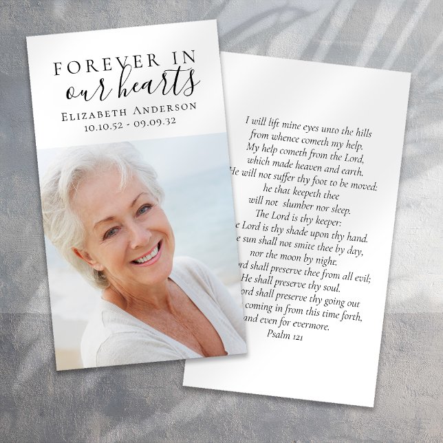 Forever in Our Hearts Photo Funeral Prayer Card (Creator Uploaded)