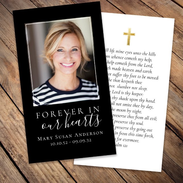 Forever in Our Hearts Photo Funeral Prayer Card (Creator Uploaded)