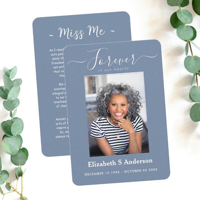 Forever in Our Hearts Photo Funeral Prayer Card (Creator Uploaded)