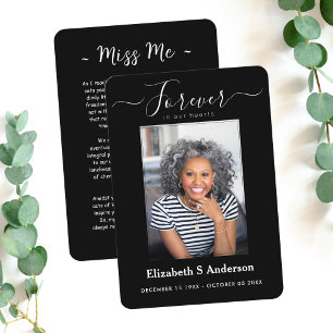 Forever in Our Hearts Photo Funeral Prayer Card