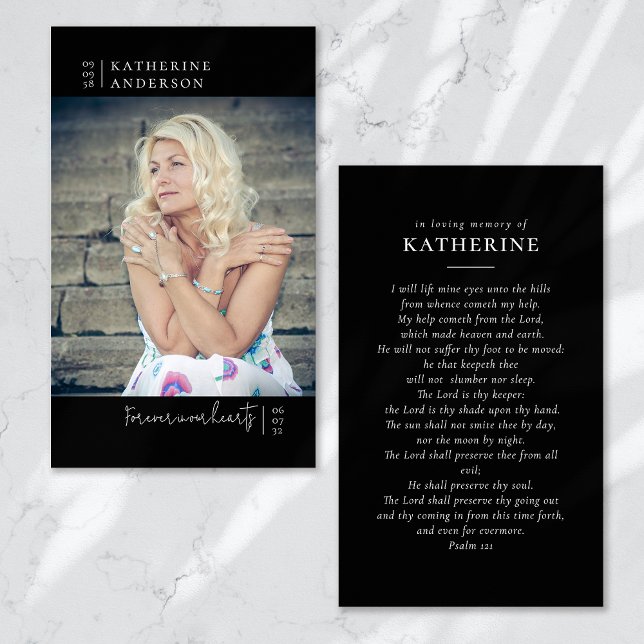 Forever in Our Hearts Photo Funeral Prayer Card (Creator Uploaded)