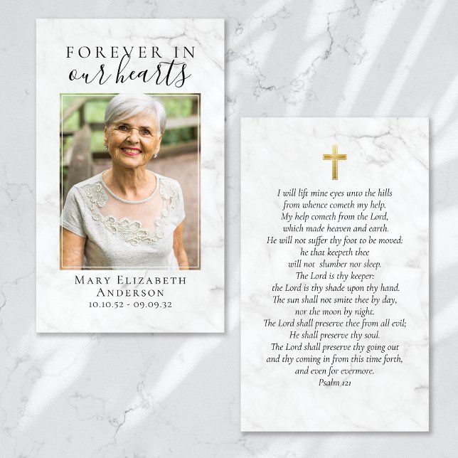 Forever in Our Hearts Photo Funeral Prayer Card (Creator Uploaded)