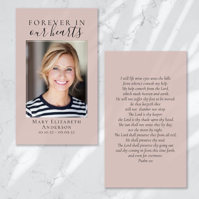 Forever in Our Hearts Photo Funeral Prayer Card (Creator Uploaded)